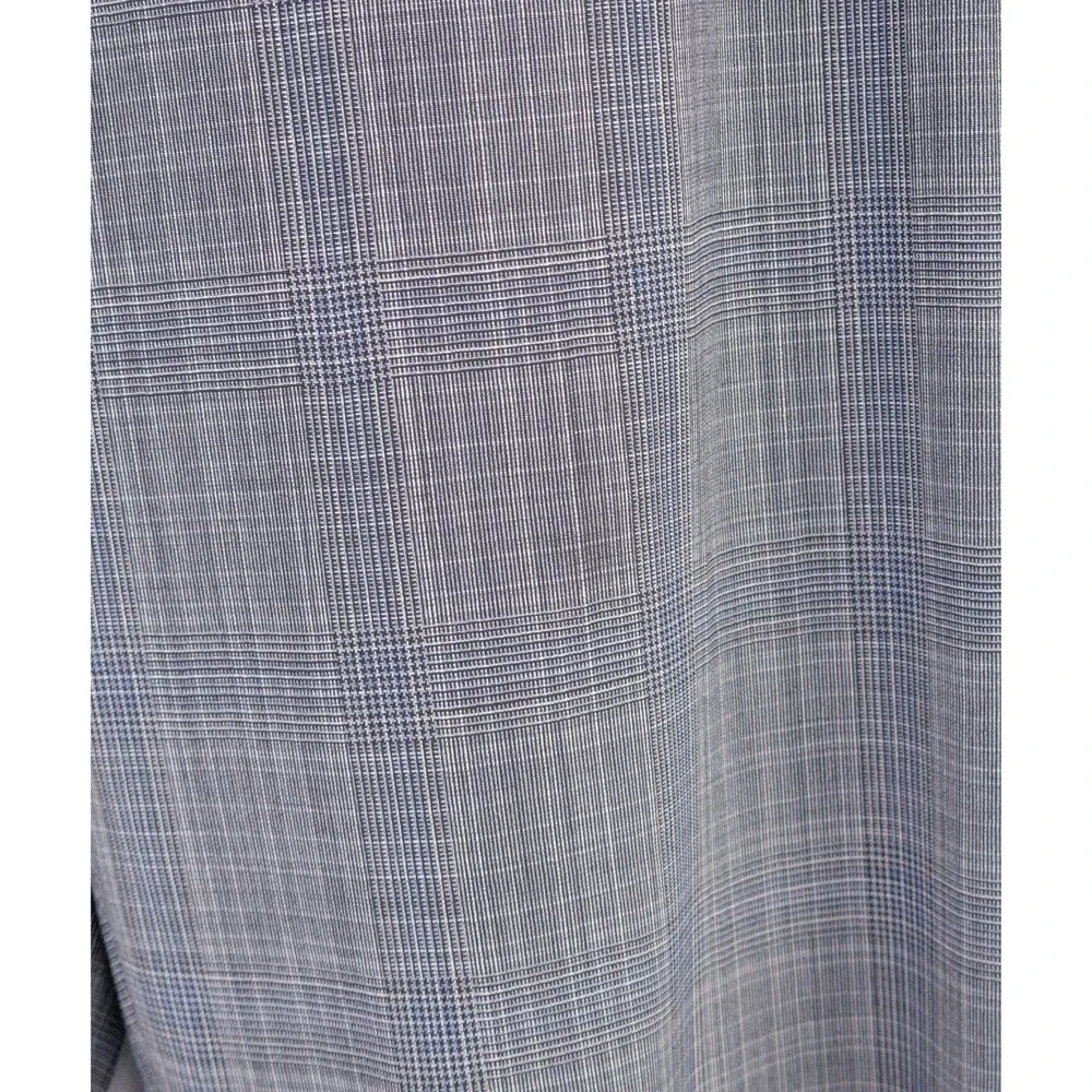 Calvin Klein 2-Pcs Plaid Gray Wool Suit Jacket Blazer 46R Pants 42X28 2-Button